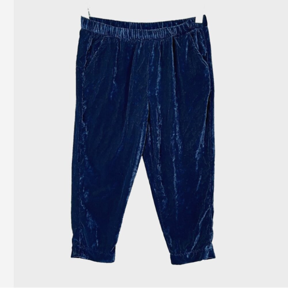 Gymboree Pants Girls XS 4 Navy Crushed‎ Velvet Velour Jogger Winter Glam Nwt